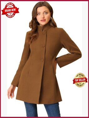 Women's Mid-Long Single Breasted Overcoat Pea Coat Winter Fall